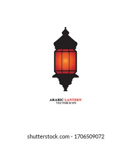 Arabian lantern for ramadan icon flat style. Isolated on white background. illustration.
