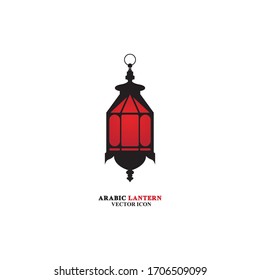 Arabian lantern for ramadan icon flat style. Isolated on white background. illustration.