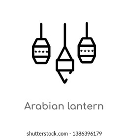 arabian lantern vector line icon. Simple element illustration. arabian lantern outline icon from religion-2 concept. Can be used for web and mobile