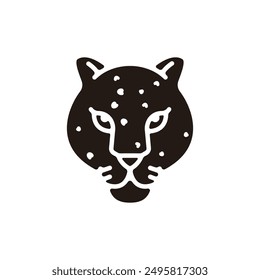 Icono del leopardo árabe. Versión de silueta plana.