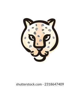 Arabian leopard - Saudi Arabia icon (Hand-drawn line, colored version)