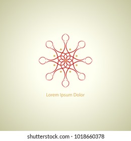 Arabian logo, flower pattern isolated on white background. Vector illustration.