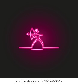 Arabian man archer neon style icon. Simple thin line, outline vector of desert icons for ui and ux, website or mobile application