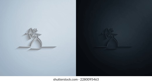 Arabian man archer paper icon with shadow effect vector illuistration design