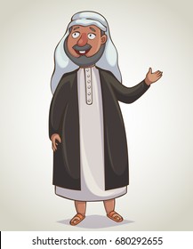Arabian man. Cartoon character. Vector illustration