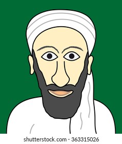 Arabian man cartoon portrait. Vector illustration.