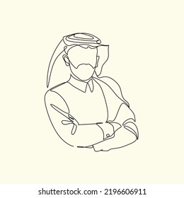 arabian man line art vector