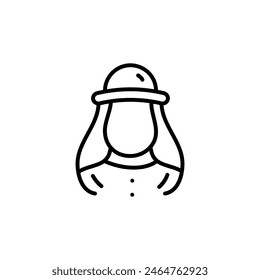 Arabian man line icon. vector flat simple illustration for web and app on white background..eps