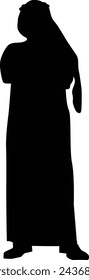 Arabian man standing silhouette or vector 