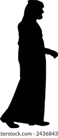 Arabian man walking vector or silhouette 