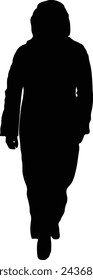 Arabian man walking vector or silhouette 