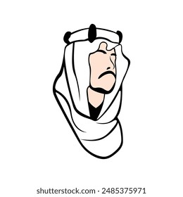 Arabian man whiskers with Turban logo