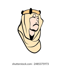 Arabian man whiskers with Turban logo