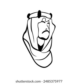 Arabian man whiskers with Turban logo