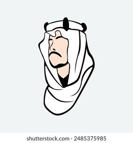 Arabian man whiskers with Turban logo