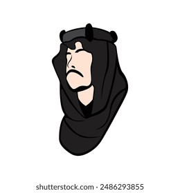 Arabian man whiskers with Turban logo