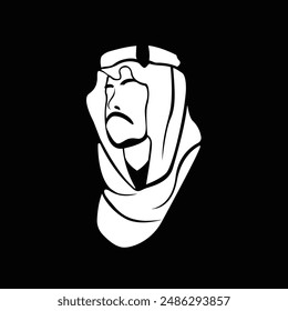 Arabian man whiskers with Turban logo