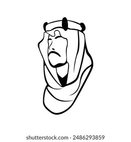 Arabian man whiskers with Turban logo