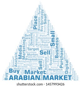 Arabian Market word cloud. Vector made with text only