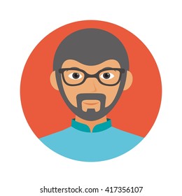 Arabian Middle Eastern Avatar Icon. Vector Illustration.