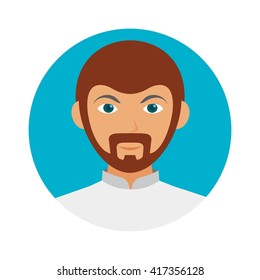 Arabian Middle Eastern Avatar Icon. Vector Illustration.