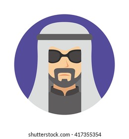 Arabian Middle Eastern People Avatar Icon. Vector Illustration.