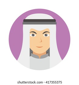 Arabian Middle Eastern People Avatar Icon. Vector Illustration.