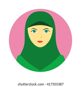 Arabian Middle Eastern People Avatar Icon. Vector Illustration.