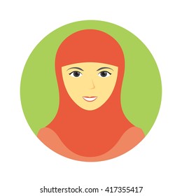 Arabian Middle Eastern People Avatar Icon. Vector Illustration.
