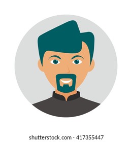 Arabian Middle Eastern People Avatar Icon. Vector Illustration.