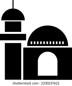 Arabian mosque icon. Black vector illustration isolated on white background..eps