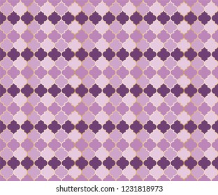 Arabian Mosque Window Vector Seamless Pattern. Ramadan mubarak muslim background. Traditional ramadan mosque vector pattern with gold grid. Trendy islamic window grid design of lantern shapes tiles.