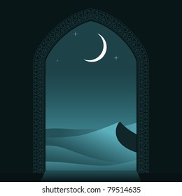 Arabian night. Vector illustration.