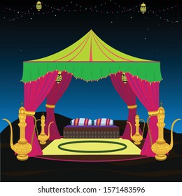 arabian nights vector theme with background