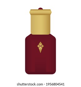 
Arabian Oud Attar Perfume Or Agarwood Oil Fragrances In Mini Bottle Vector Illustrator.