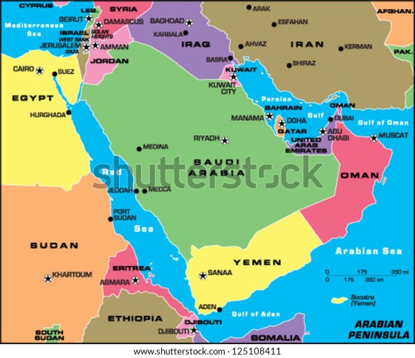 Arabian Peninsula Stock Vector (Royalty Free) 125108411