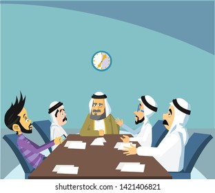 arabian peoples in meeting room