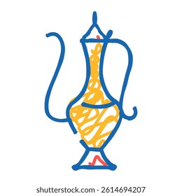 arabian pot doodle icon sketch vector. arabian pot sign. isolated symbol illustration