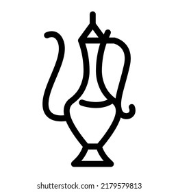 vector de icono de la línea de la olla arabia. signo de la olla arabia. símbolo de contorno aislado ilustración negra