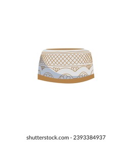 Arabian prayer cap on white background