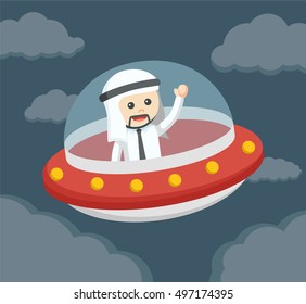 arabian ride ufo vector illustration design