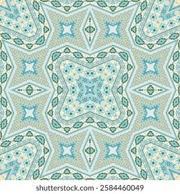 Arabian seamless pattern graphic design. Modern geometric texture. Textile print in ethnic style. Mosaic motifs in aztec style.