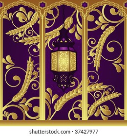 Arabian style luxury lamp. Vector illustration.