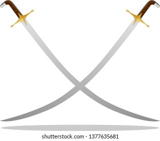 An Arabian / Turkish / Persian Sword Vector Illustration.