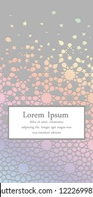 Arabian vector template of modern card for invitation, celebration, save the date, poster, announcement with holographic effect