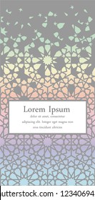 Arabian vector template of modern card for invitation, celebration, save the date, poster, announcement with holographic effect