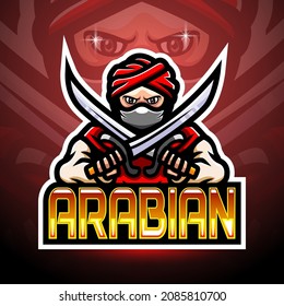 Arabian warrior esport logo mascot design