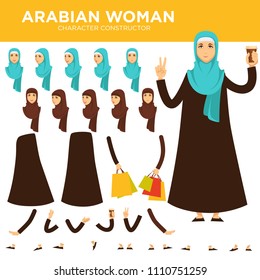 Arabian woman character vector constructor