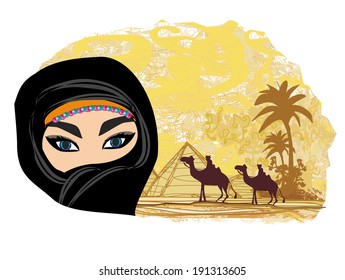 Arabian woman in the desert 