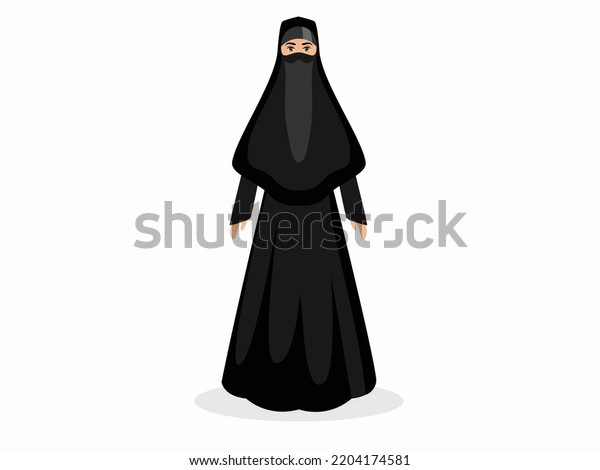 Arabian Women Traditional Islamic Outfit Use Stock Vector (Royalty Free ...